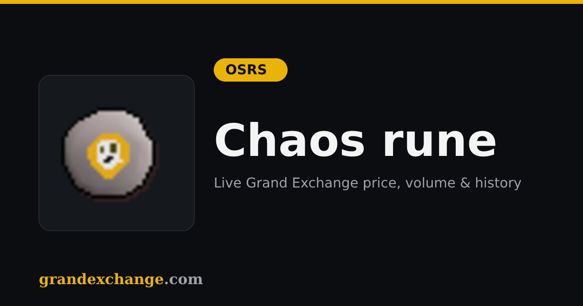 Chaos rune price - OSRS Grand Exchange